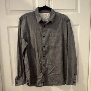 Jack Wills Herringbone Men's Size M Black And White Long Sleeve Shirt